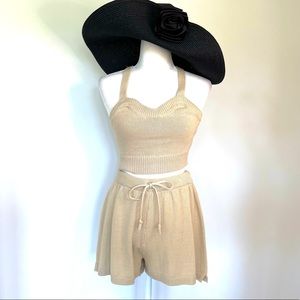 dh New York 2pcs Set Tan Tank Top & Shorts NWT